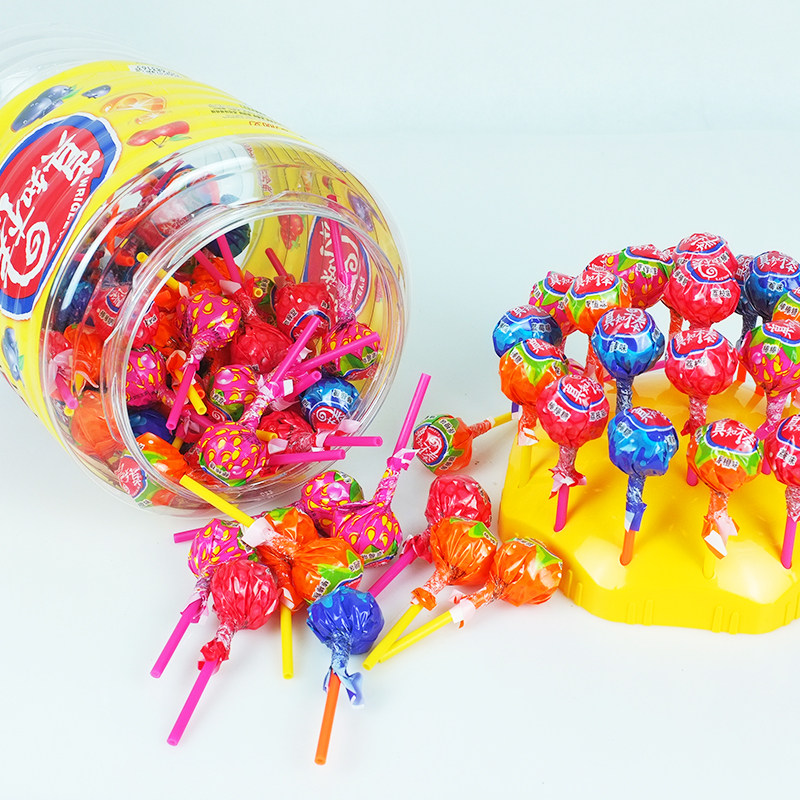 真知棒水果味棒棒糖约108支桶装混合装网红糖果儿童童年怀旧送礼