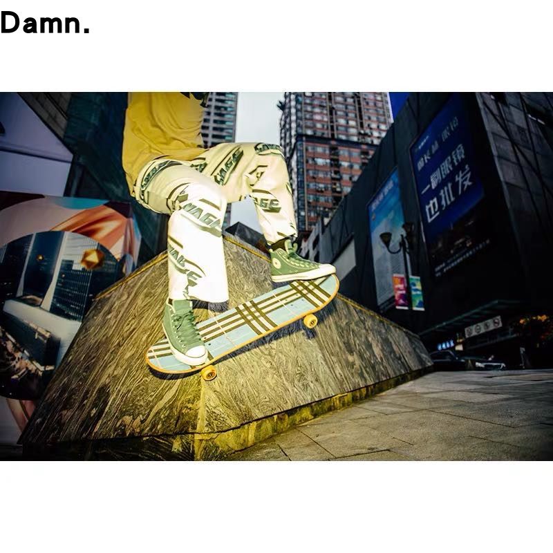 砂纸amndamn滑板jk格子双翘长板ins同款diy滑板