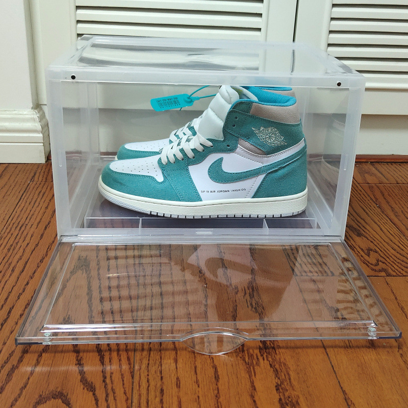 毒同款磁吸开门鞋盒亚克力透明球鞋高帮侧面氧化鞋盒