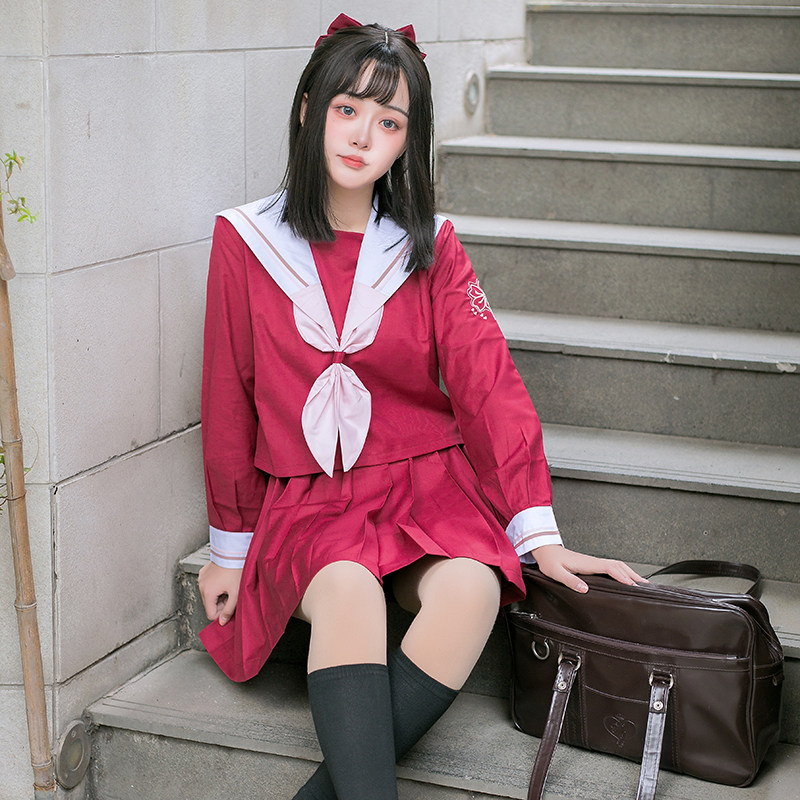 原创jk制服大正女子正统水手名古屋中间姐妹jk