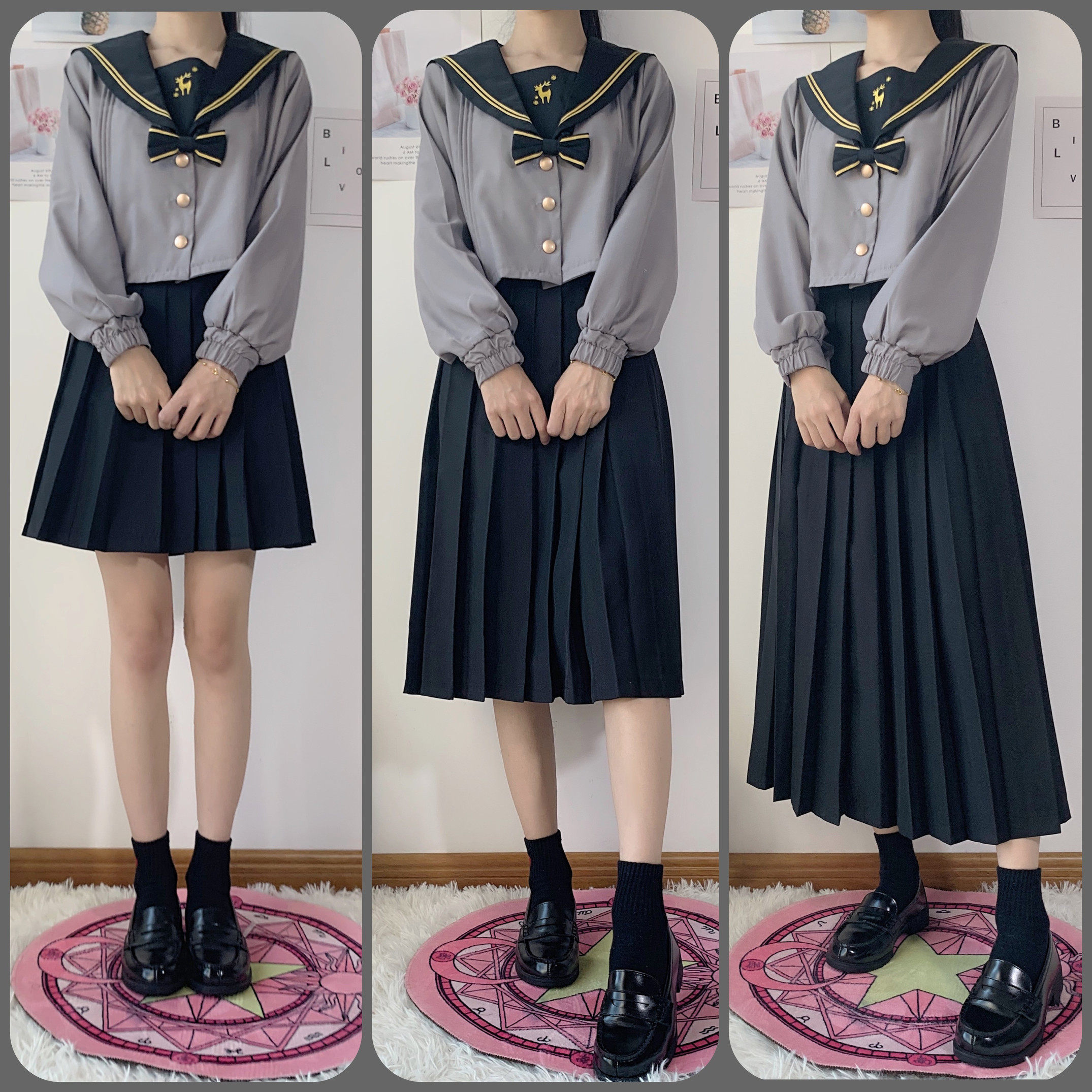 学院水手长裙中长短袖风长学生风琴制服jk学生校服