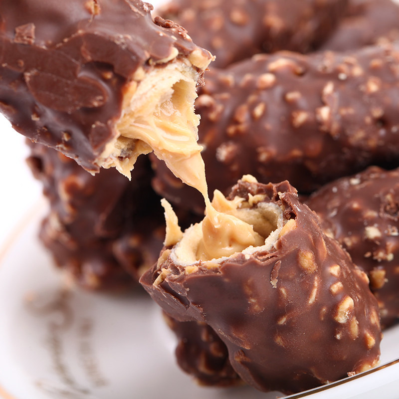 韩世花生夹心巧克力棒果仁巧克力零食儿童办公室休闲(代可可脂)