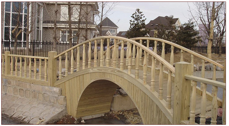 防腐木木桥景观木桥庭院小桥木小拱桥别墅装饰桥工程平桥碳化木桥