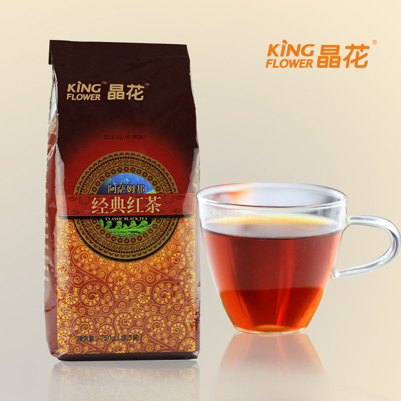 奶茶原料包装晶花阿萨姆经典红茶750g茶店经济袋装奶茶
