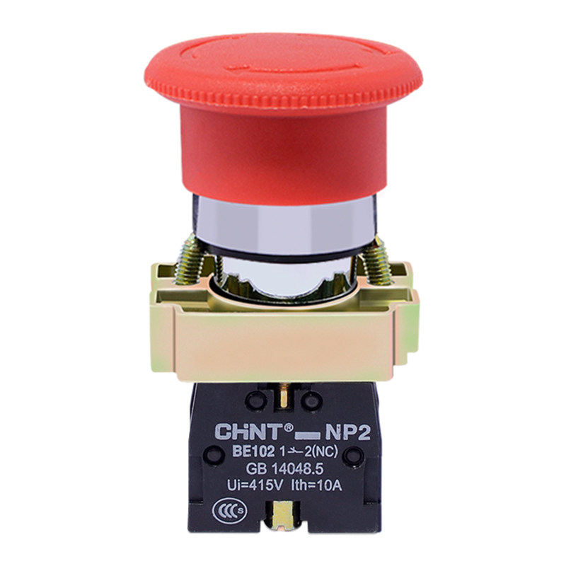 正泰急停按钮开关np2-bs542常闭be102紧急停止旋转按钮