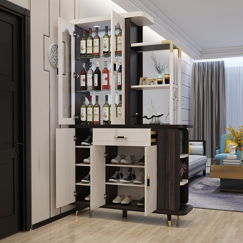 客厅轻奢酒柜装饰鞋柜间厅屏风双面门厅后现代门厅