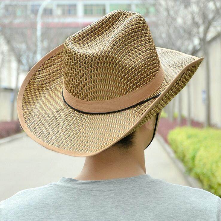 男士遮阳草帽夏季渔夫防晒遮脸凉帽沙滩帽男帽子