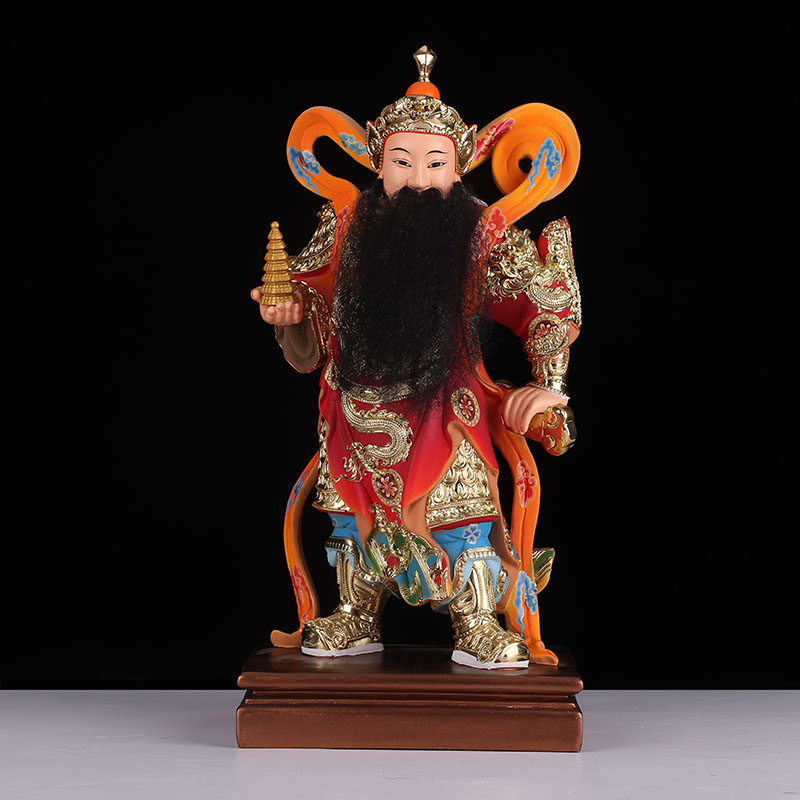 1216寸托塔天王神像李靖李天王李元帅护法彩绘家用客厅供奉摆件