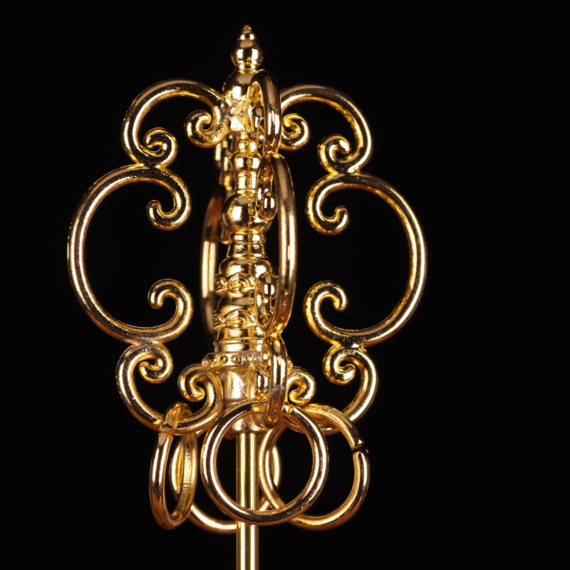 法器地藏王禅杖19寸四面禅杖金地王锡杖佛教用品摆件