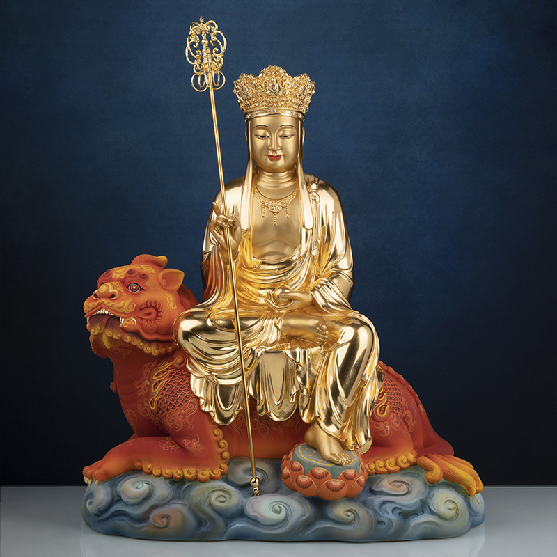 地藏菩萨坐骑26寸王菩萨谛听汉白玉家居供奉摆件摆件