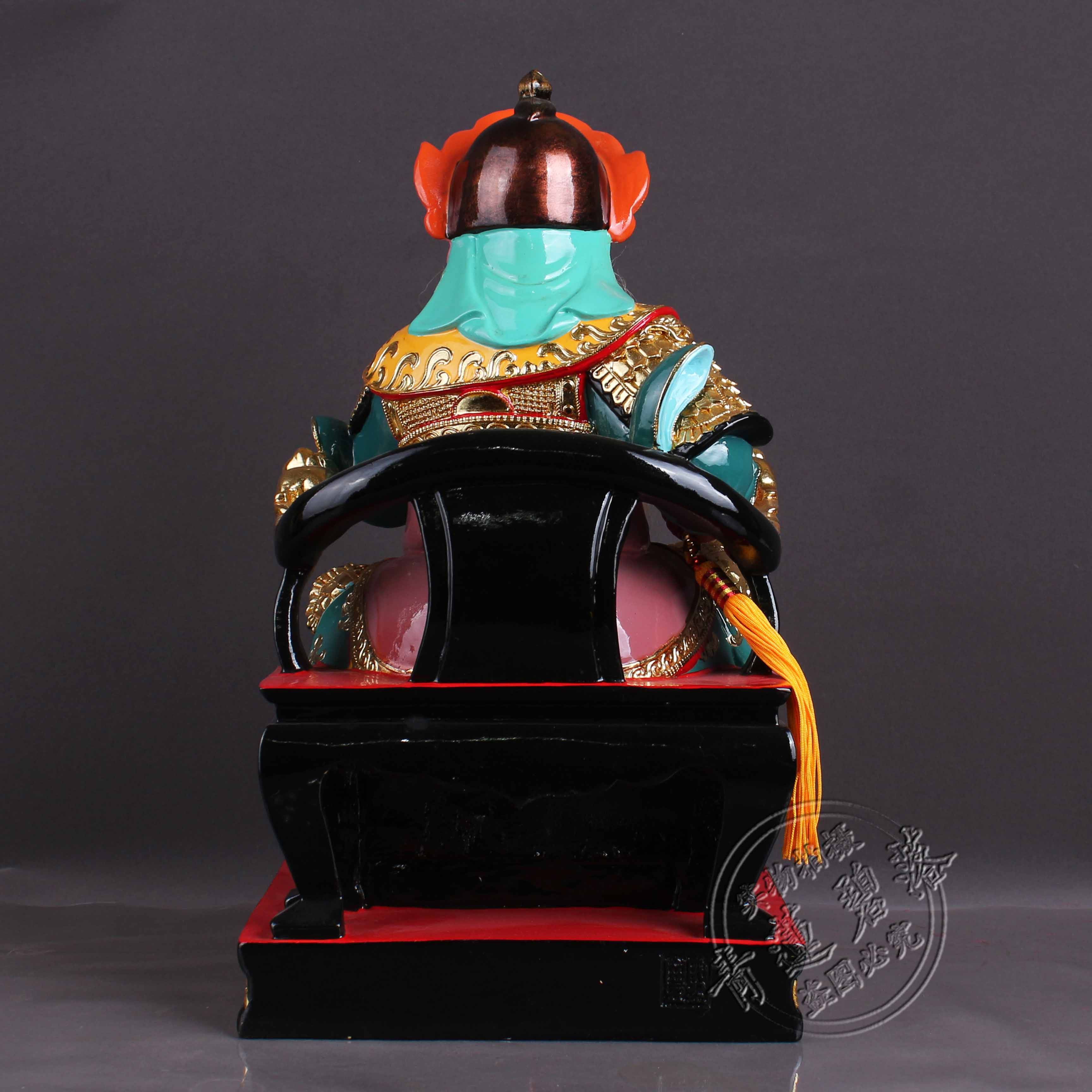 1216寸极彩绘k金工艺感天大帝许逊真君伯爷公树脂佛像摆件精品