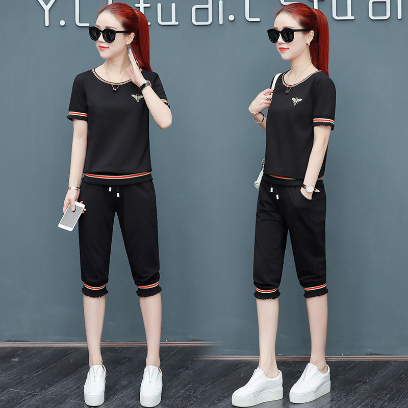 361运动服套装女装夏装乔丹休闲时尚韩版夏季宽松短袖两件套衣服