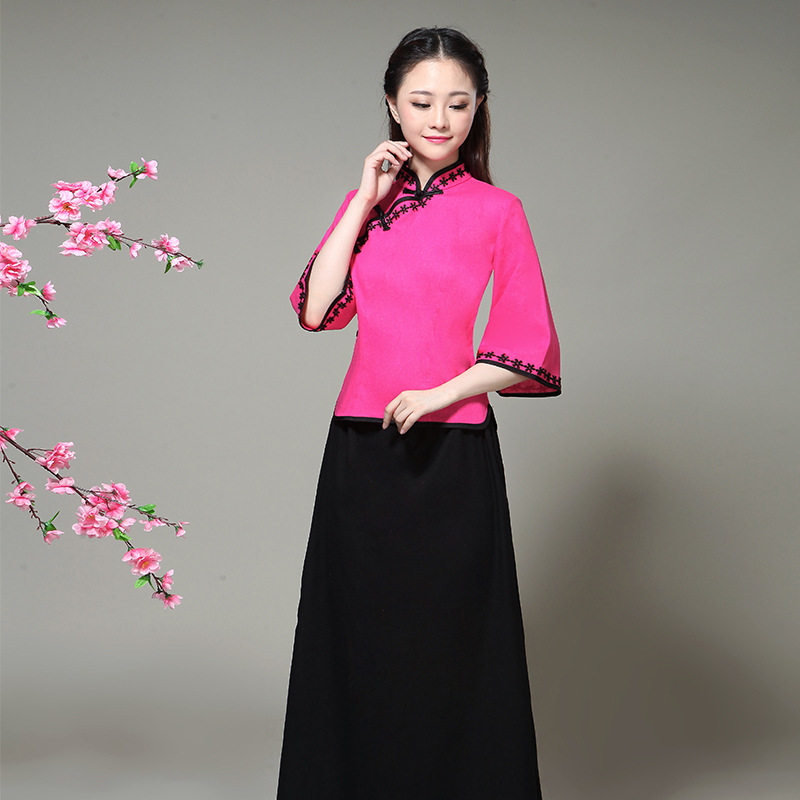 中山装女汉五四青年朗诵民国学生合唱古筝表演民族服装