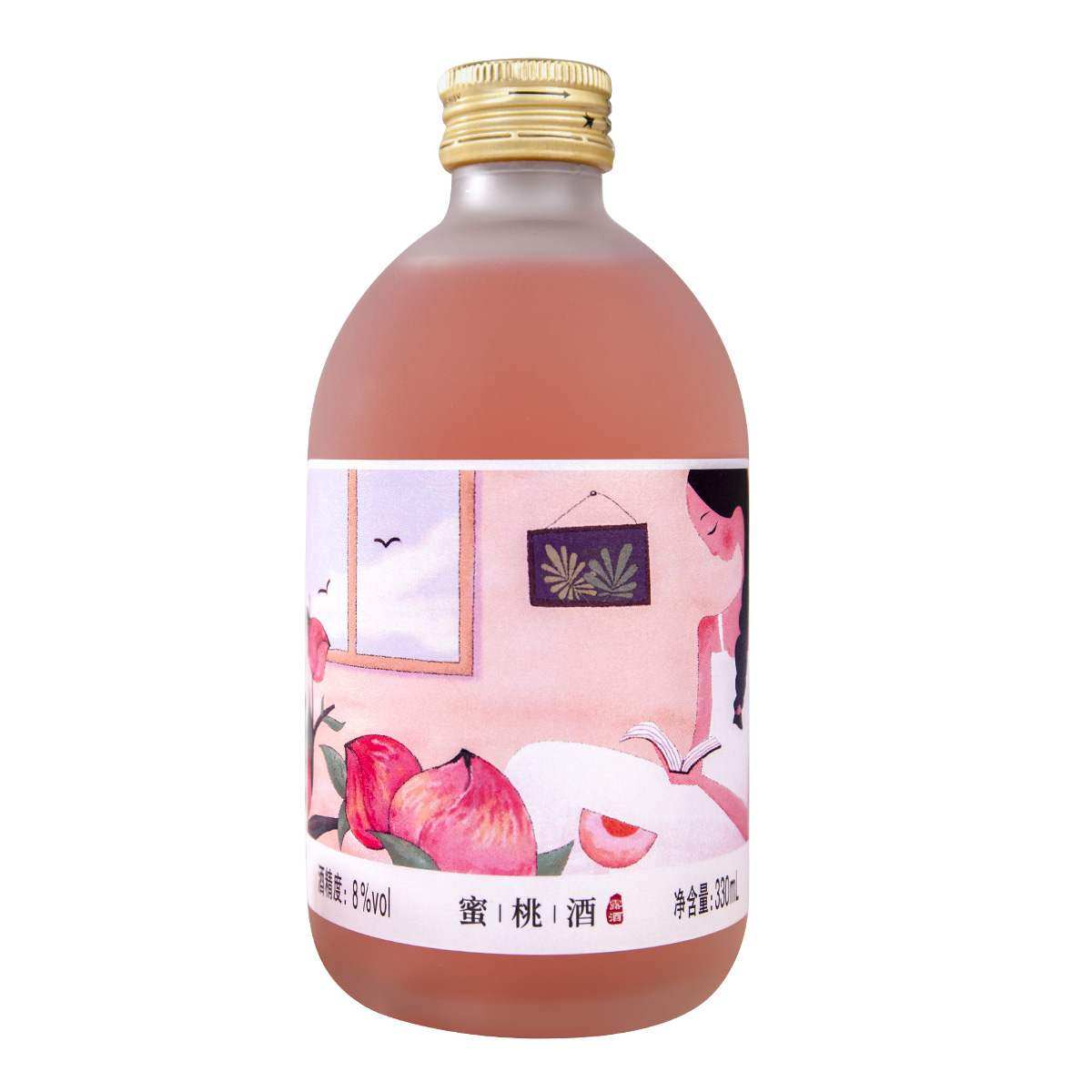 通明山蜜桃酒果味酒女士低度甜酒三个桃子高颜值少女酒微醺晚安酒