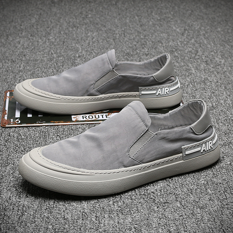 秋季回力帆布鞋男一脚蹬软底男鞋子潮流百搭透气休闲鞋驾车布鞋男