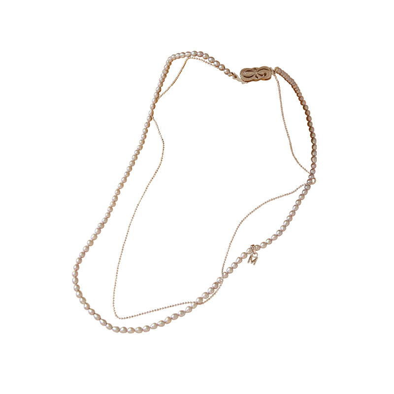 maoli璀璨星河稀有银灰色天然淡水珍珠纯银双层项坠