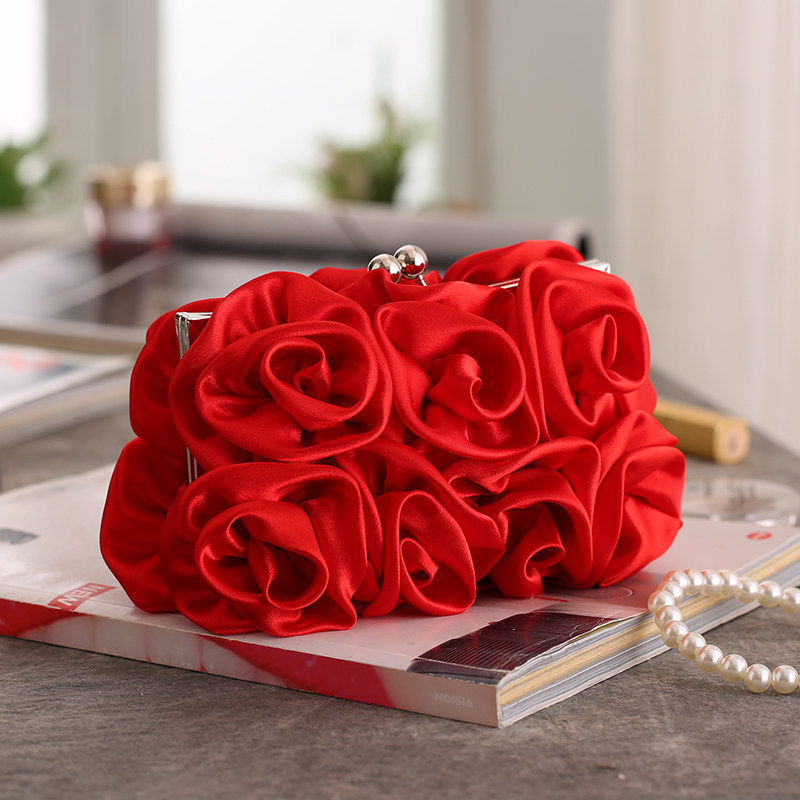 2021花朵手拿甜美包甜美结婚新娘礼服玫瑰包玫瑰通用款女包