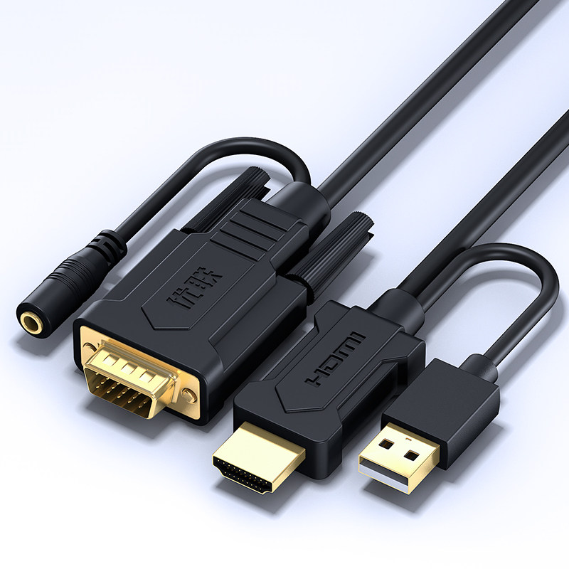 优联hdmi转vga线带音频高清转vja转换器转接头电视盒子连接显示器 - 