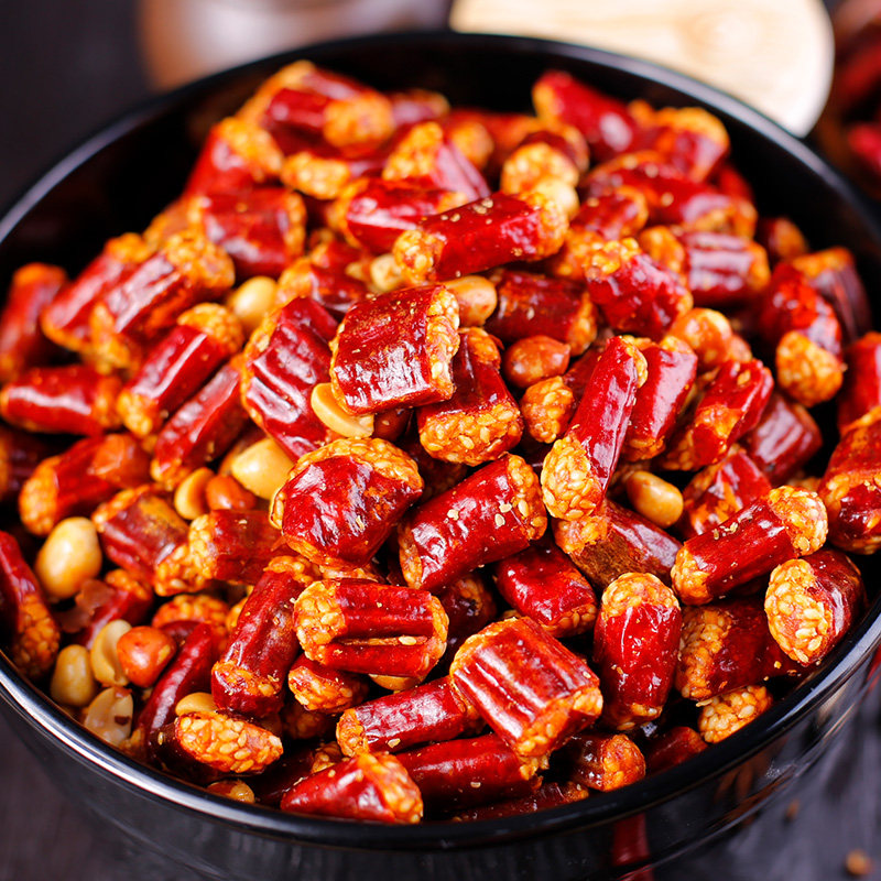 重庆干米袋装零食酥脆香辣辣椒花生特产2袋花生