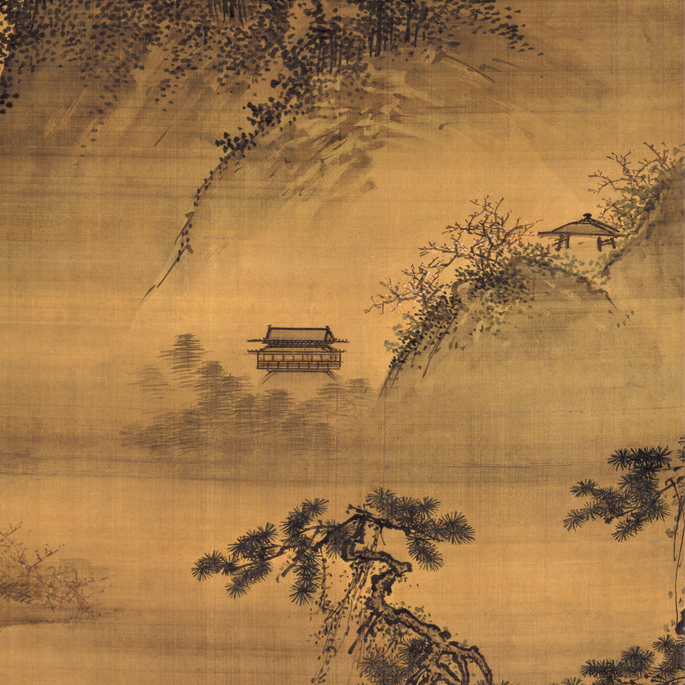 戴进春游晚归古代国画山水人物风景画宣纸绢布国画