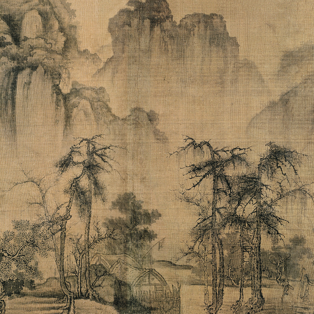 北宋古代复刻微喷真迹国画长卷山水王诜秋霁国画