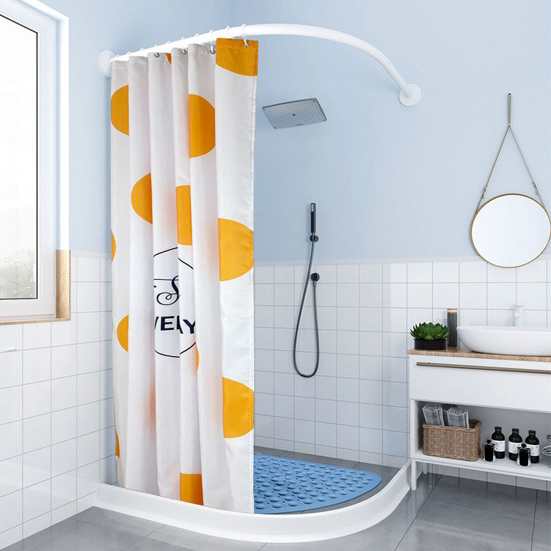 弧形水帘防水加厚隔断卫生间浴帘帘布浴室磁吸浴帘