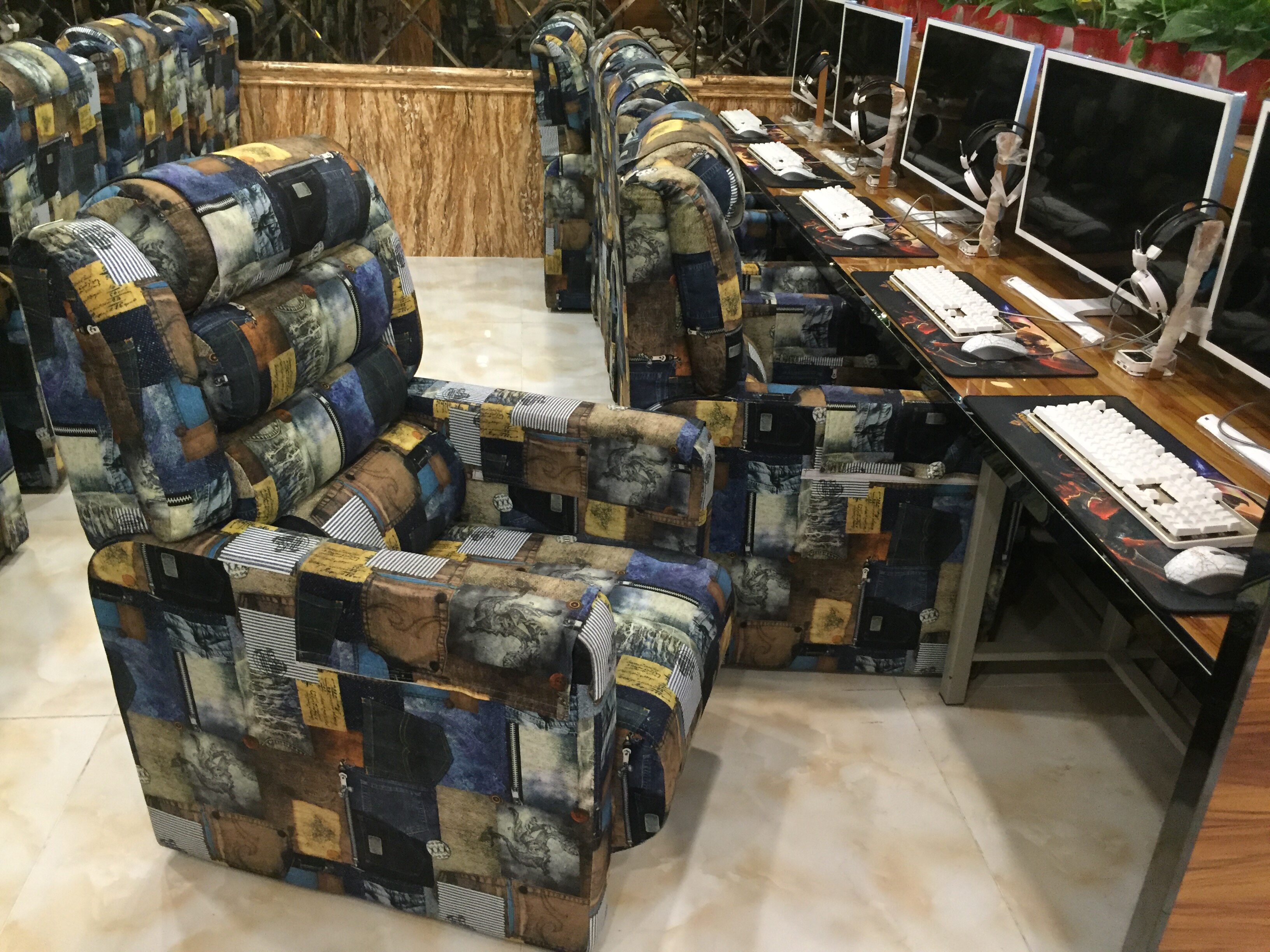 家用单人欧式布艺高背网吧网咖电脑沙发椅懒人游戏电竞沙发网吧椅