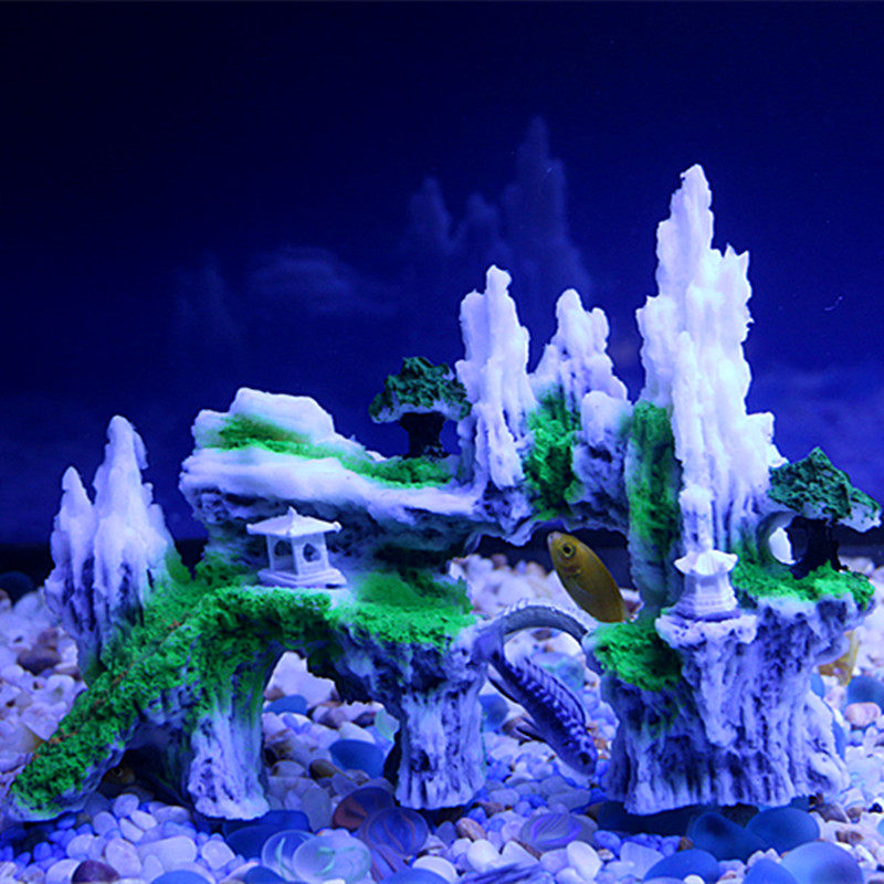 假山鱼缸造景装饰山石套餐水族箱水草摆件中号造景