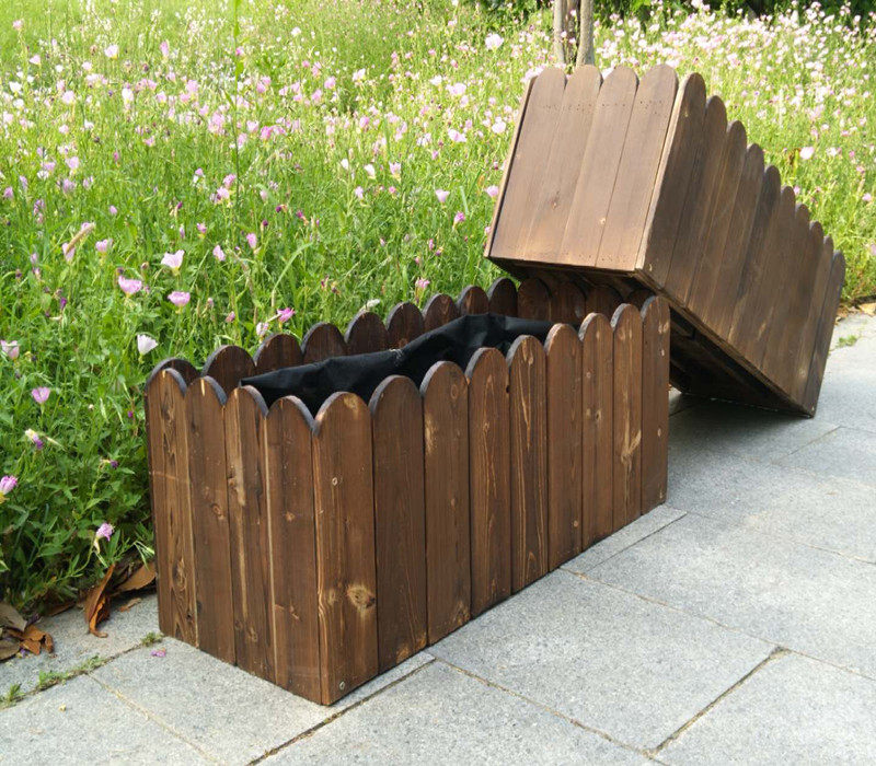 防腐木花箱碳化实木花盆阳台庭院长方形种植户外花盆