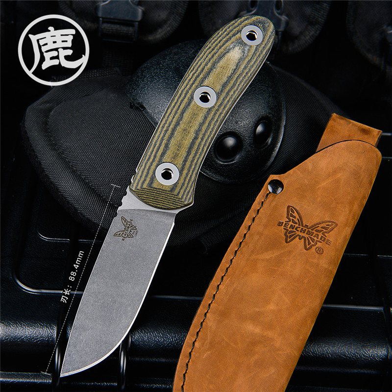 benchmade蝴蝶户外装备小直刀野营高硬度硬度露营直刀随身其他户外