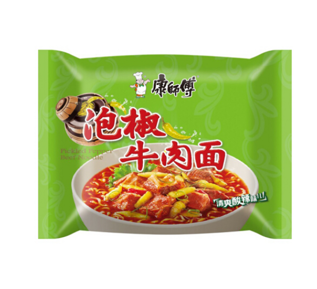 康师傅方便面麻辣笋子牛肉面油泼辣子酸汤面泡椒泡椒竹笋鸡面泡面