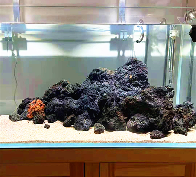 造景天然黑色火山岩景石鱼缸假山摆件水质净化造景