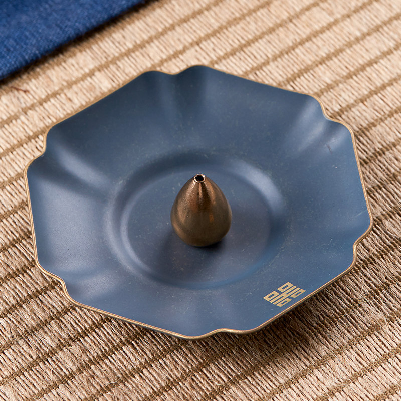 香炉莲花香纯铜家用创意檀香盘香沉香线香座茶道香薰炉