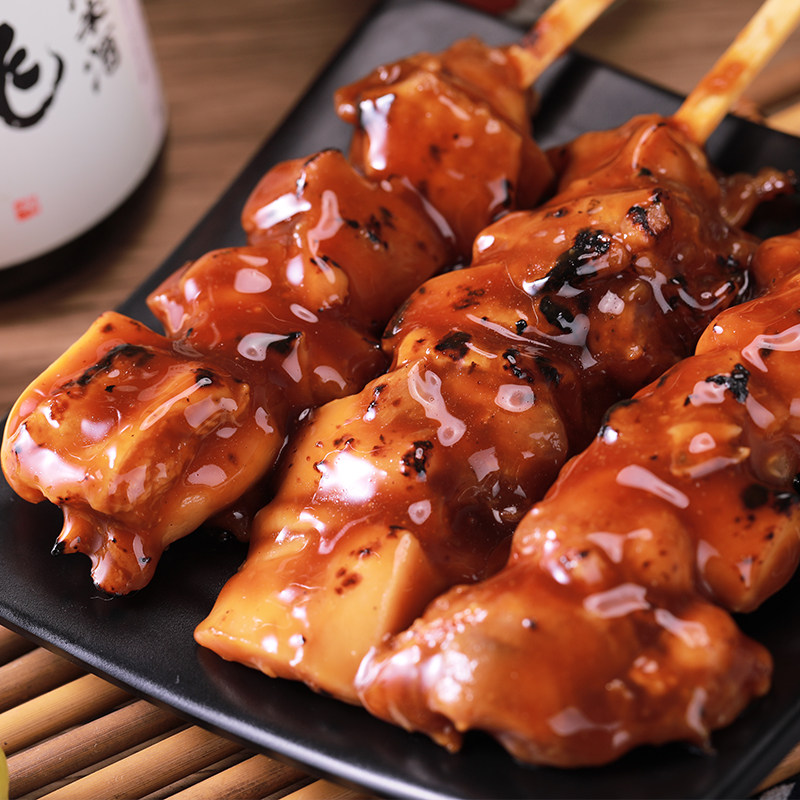 大成食品 酱油味鸡肉串5支 350g日式鸡腿肉烧烤串微波即食 炭烤