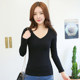 White v-neck T-shirt female backing shirt long-sleeved T-shirt was thin thin section Western style fashion in the spring and autumn cotton wild ride White v-neck T-shirt female backing shirt long-sleeved T-shirt was thin thin section Western style fashion in the spring and autumn cotton wild ride