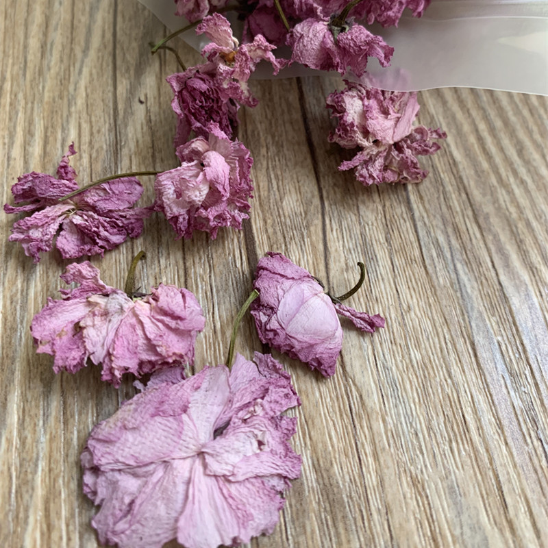 包邮纯樱花可食用无盐干花大朵紫色八重樱30g散装其他