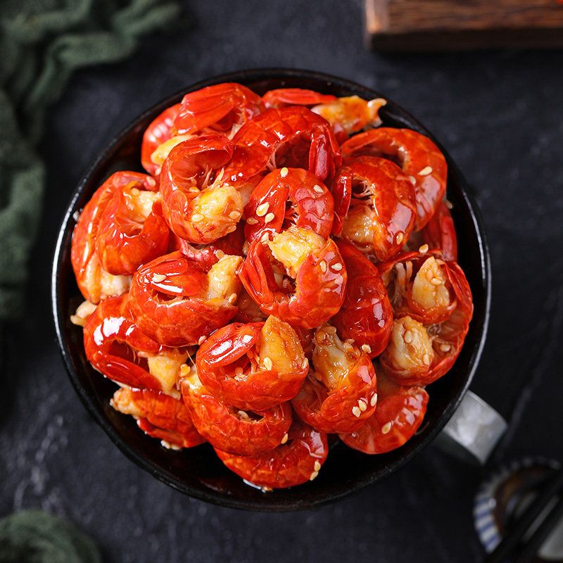 麻辣小龙虾尾熟食蒜蓉香辣无冰衣龙虾大号加热即食生鲜盒装龙虾尾