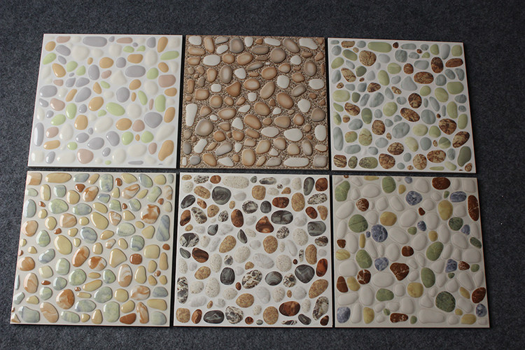 卫生间鹅卵石抛晶地砖地板板砖防滑耐磨花园浴室抛晶砖