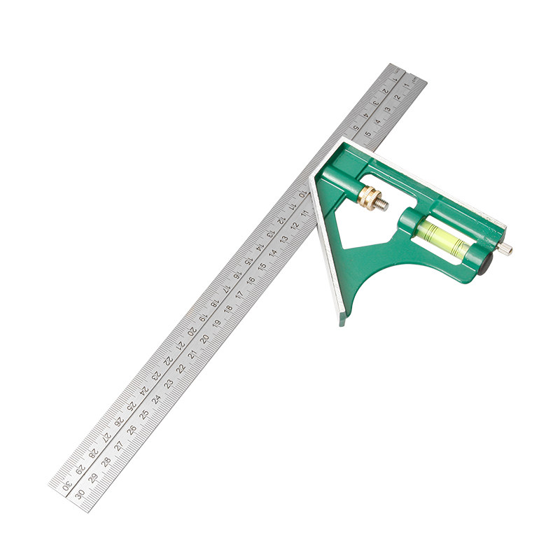 汉斯 多功能移动组合角尺 300mm不锈钢水平活动角尺45度直角拐尺