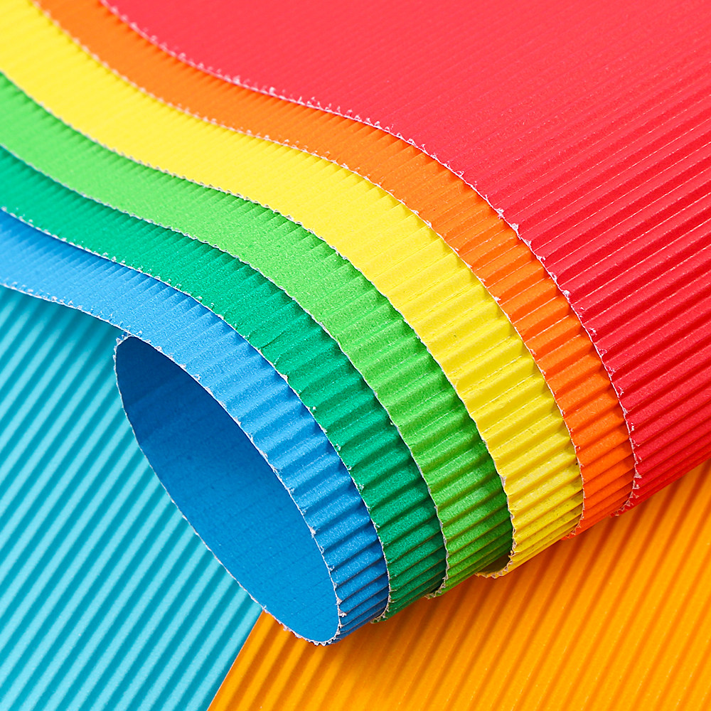 瓦楞纸彩纸皱纹立体折叠加厚幼儿园包彩纸材料diy折纸