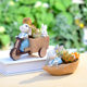 Fun play garden creative cartoon polymet bow cute rabbit flower pot meat combination pot home decoration Fun play garden creative cartoon polymet bow cute rabbit flower pot meat combination pot home decoration