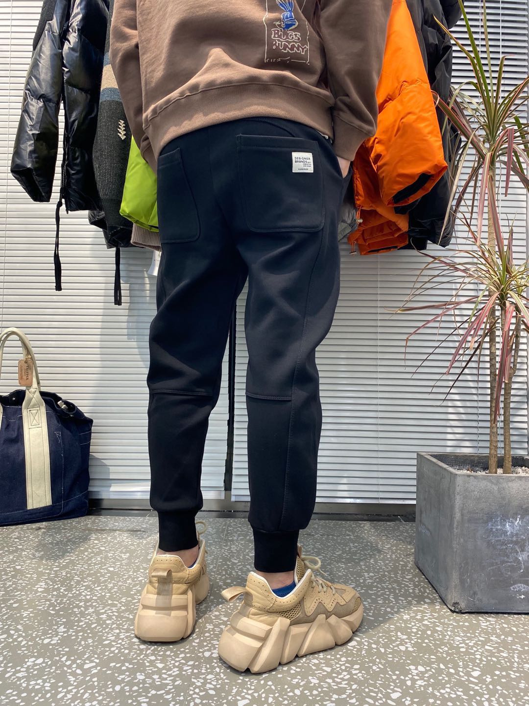 2022春季新款运动卫裤男士潮立体裁剪潮流修身束脚系带百搭休闲裤