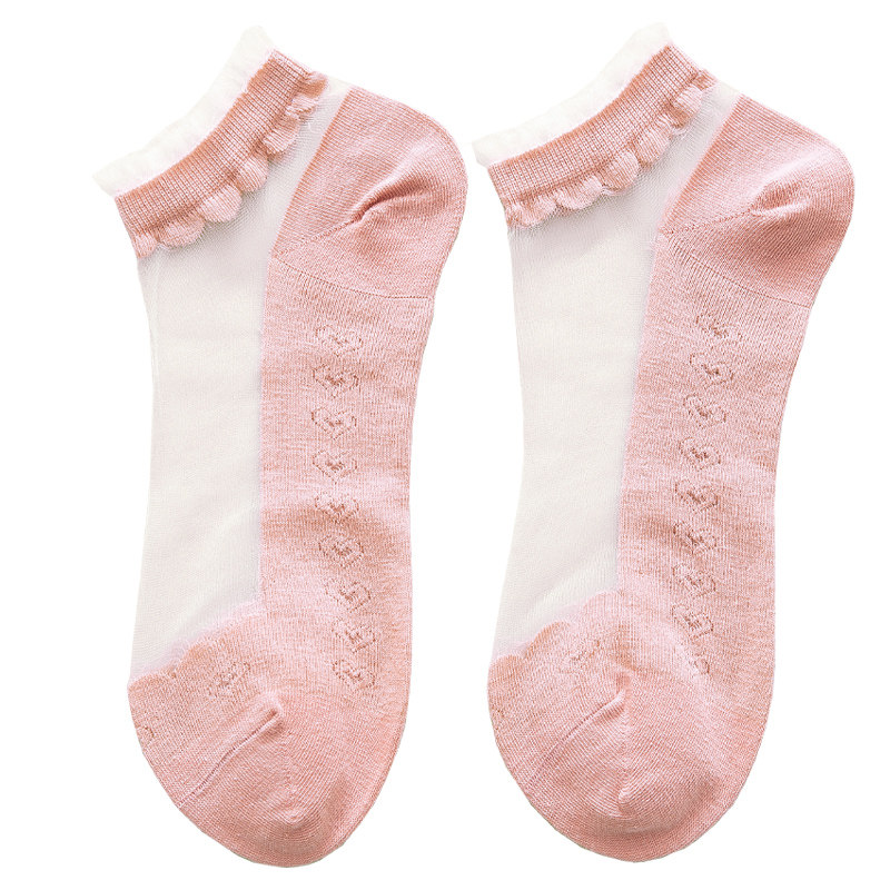 花边丝袜子女水晶短袜夏季超薄玻璃丝短袜