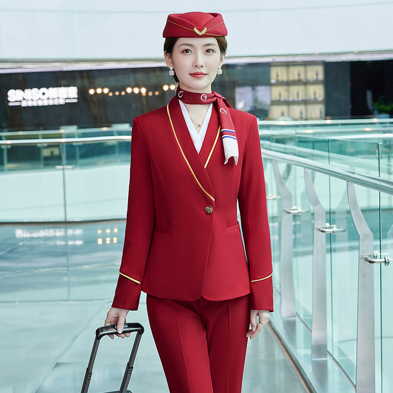 南航空姐制服职业装女套装酒店前台气质马甲工作服空乘面试服装秋