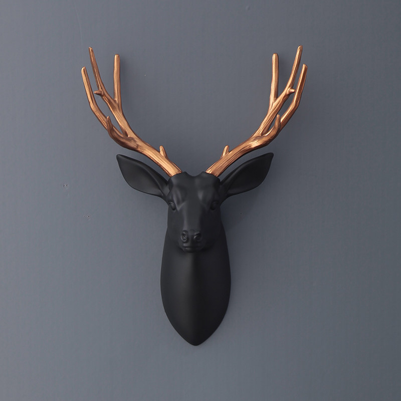北欧风格鹿头壁挂装饰创意招财客厅电视背景墙上玄关壁饰挂件立体