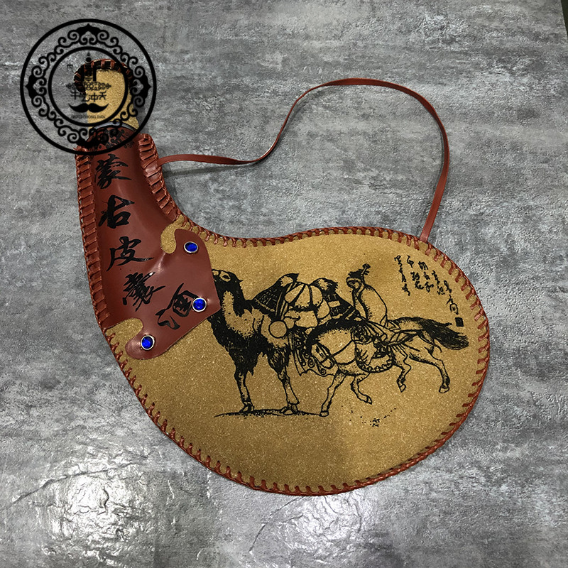 蒙古族装饰酒壶纯皮空壶内蒙古特色工艺品旅游纪念品其他