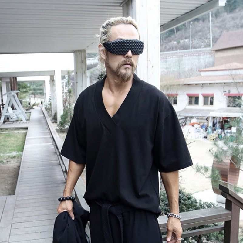 武士秋装发型师男装潮男汉服和服日本复古闲日t恤
