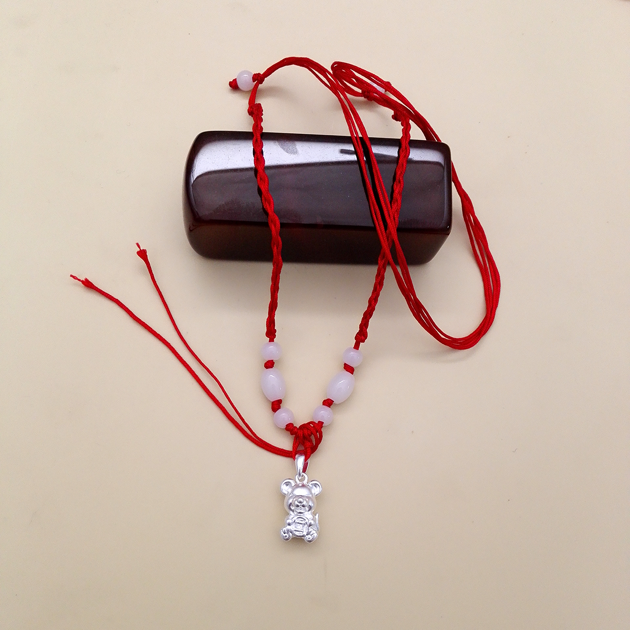 3d纯银十二生肖吊坠立体硬银银饰12挂坠属相挂件本命年红绳小配件