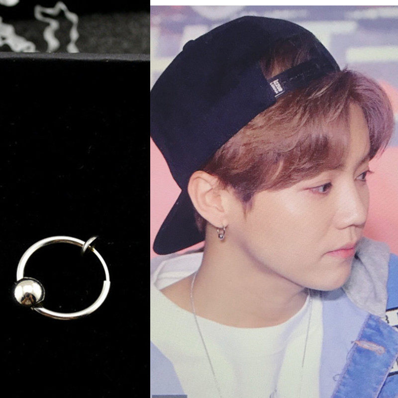 明星街舞鹿晗同款耳饰街头嘻哈潮男耳环男钛耳环