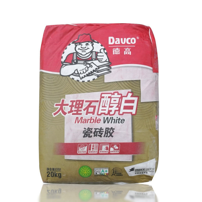 德高瓷砖大理石醇白胶粘粉白白色胶泥粘合剂快干瓷砖胶